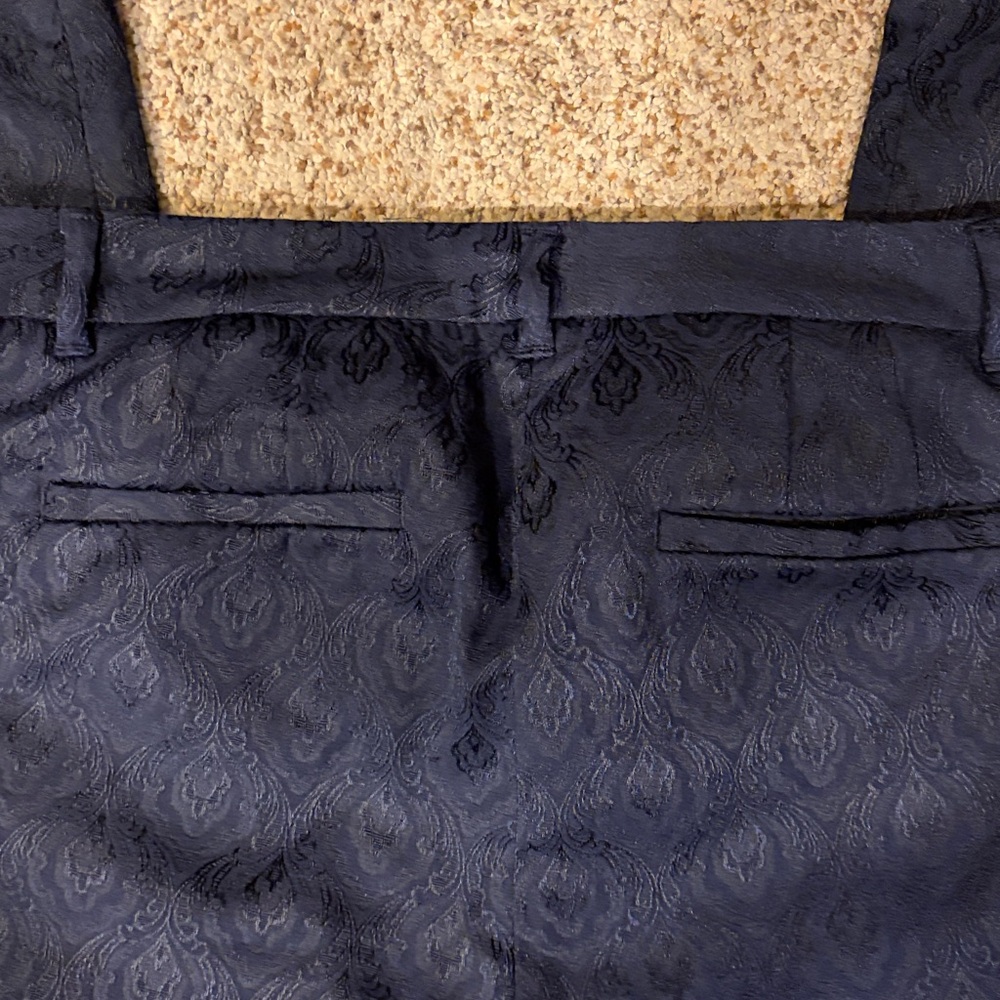 White House Black Market Dark Navy Jacquard Slim Pants size 8 new inseam 26 - Picture 6 of 7